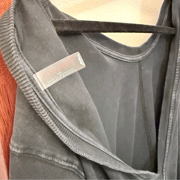 Free People Movement Hot Shot Tee Romper (Reversible) Washed Black Size Large - Picture 2 of 4